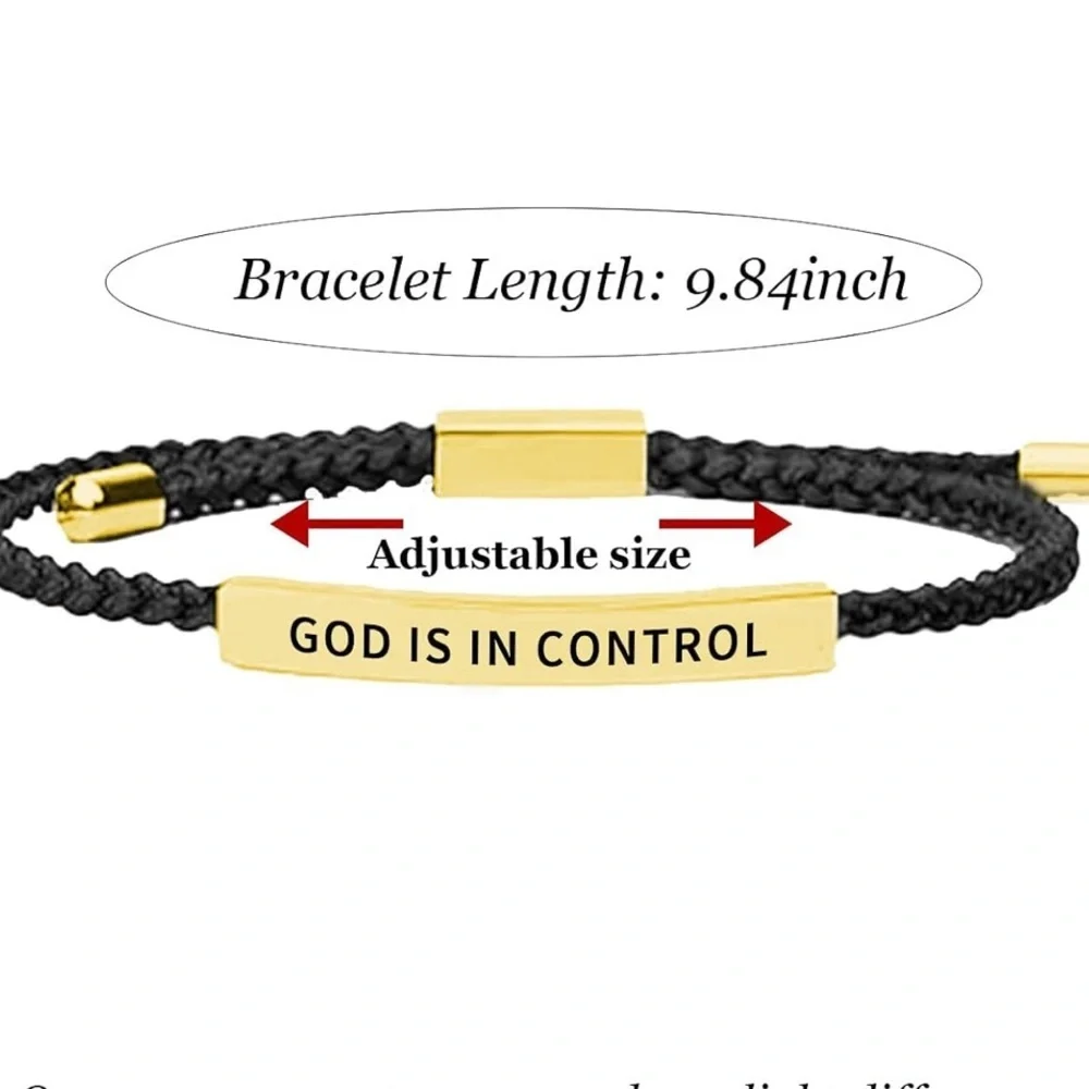 Black and Gold Inspirational Bracelet